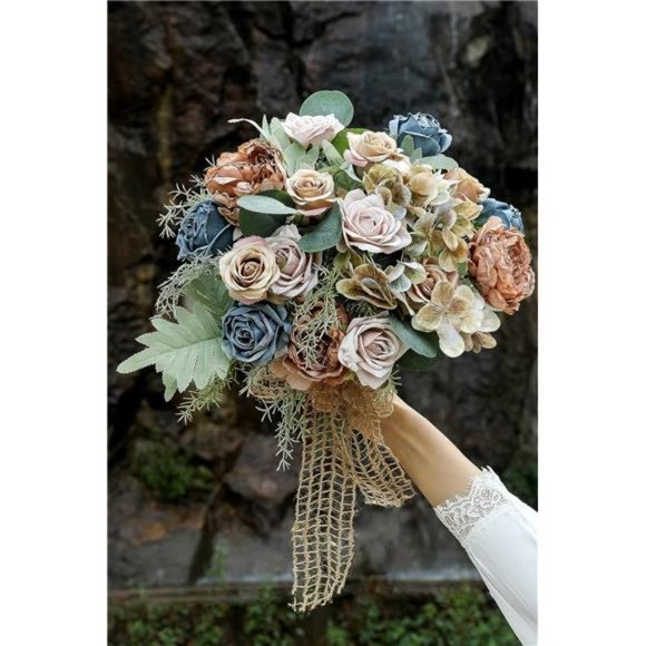 Artificial Flowers Combo Box Set Gradient Color Flower Leaf w/ Stems DIY Wedding - Picture 3 of 6
